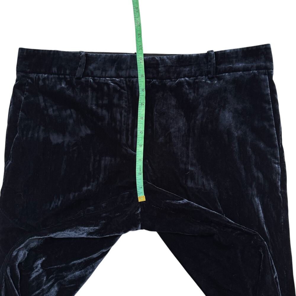 ANN TAYLOR Velvet Smoking Pants In Atlantic Navy Size 12 Womens Wide Leg #447341 - Picture 7 of 8